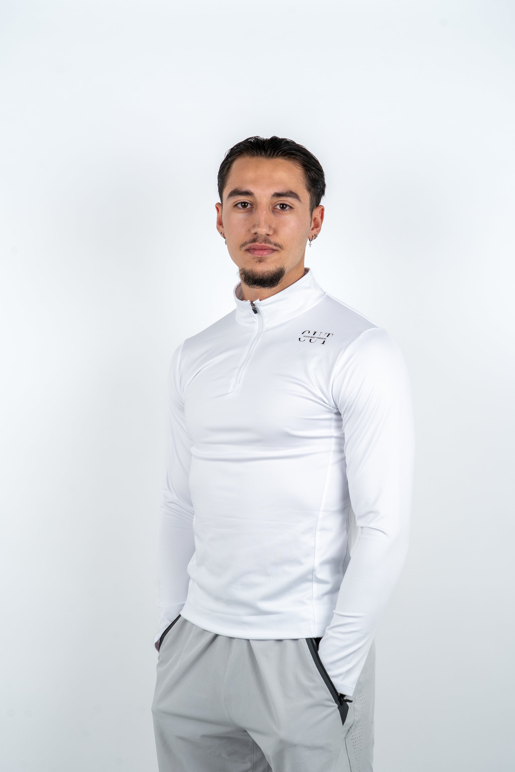 Vital Seamless 1/4 zip Blanc