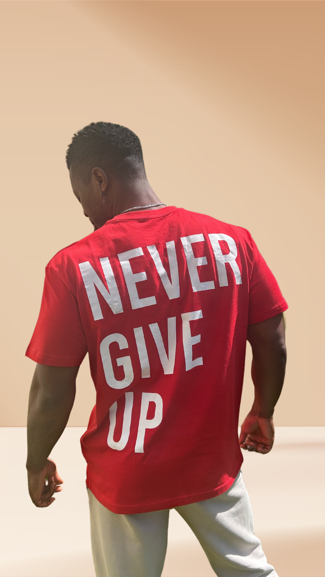 Heavy Oversize Tee NEVER GIVE UP
